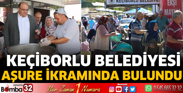 Keçiborlu Belediyesi aşure ikramında bulundu