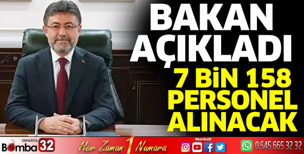7 Bin 158 personel alınacak