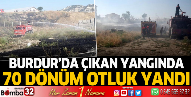 70 dönüm otluk yandı