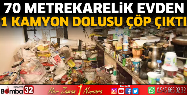 70 metrekarelik evden 1 kamyon dolusu çöp çıktı
