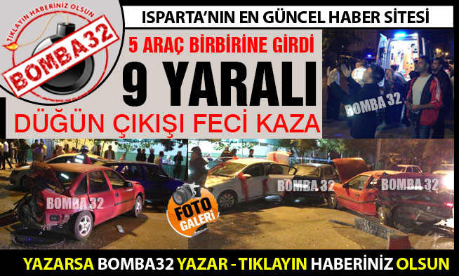 ZİNCİRLEME KAZA: GELİN VE DAMAT YARALI