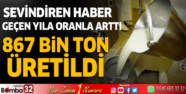 867 bin ton süt üretildi