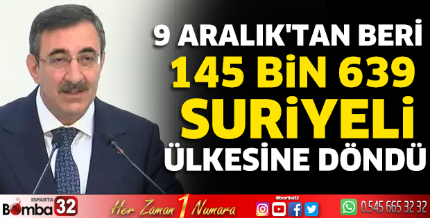 9 Aralık'tan beri 145 bin 639 Suriyeli ülkesine döndü
