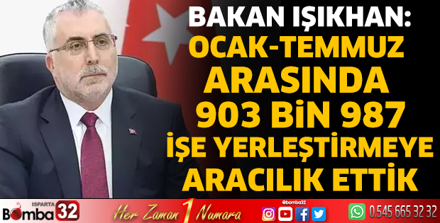 903 bin 987 işe yerleştirmeye aracılık ettik