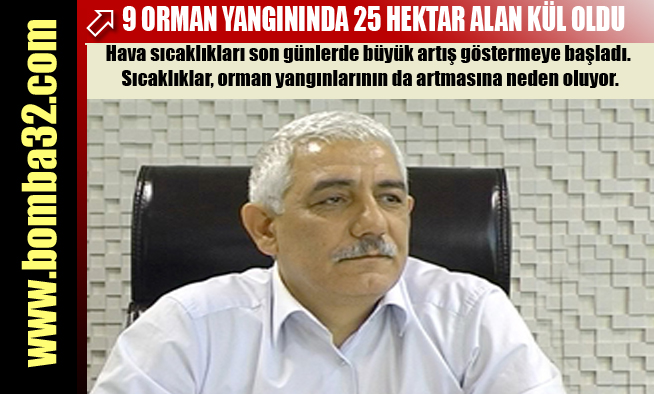 9 ORMAN YANGININDA 25 HEKTAR ALAN KÜL OLDU