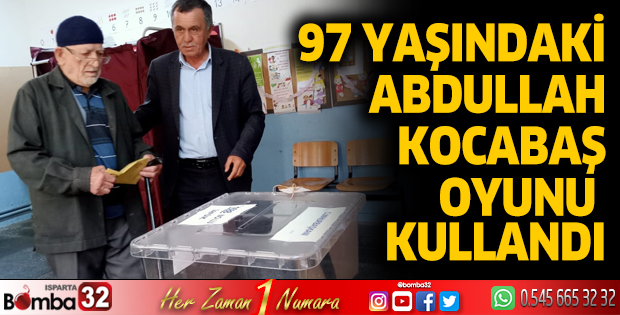 97 yaşındaki Abdullah amca oyunu kullandı