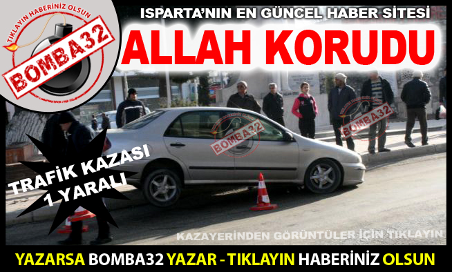OTOMOBİL KALDIRIMA ÇIKTI : 1 YARALI