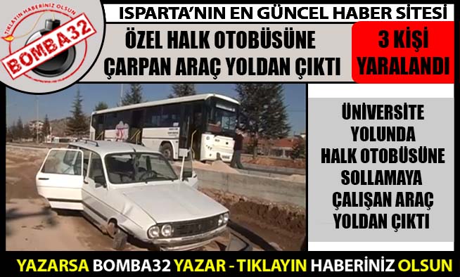 HALK OTOBÜSÜNE ÇARPTI