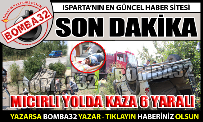 Otomobil Şarampole Yuvarlandı 6 yaralı !