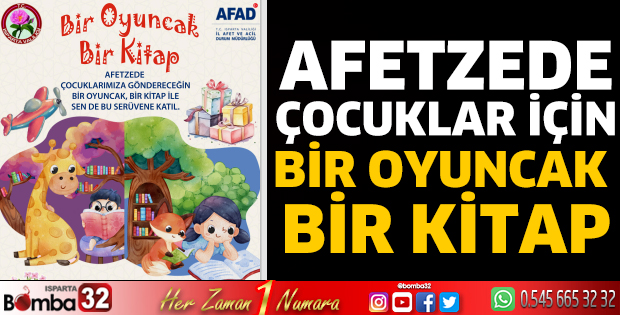 Afetzede çocuklar için bir oyuncak bir kitap 