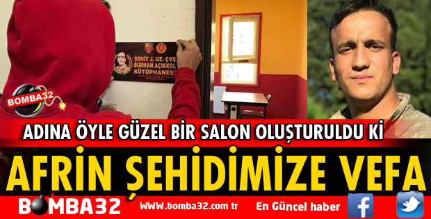 AFRİN ŞEHİDİ ADINA KÖY OKULUNDA KÜTÜPHANE OLUŞTURULDU