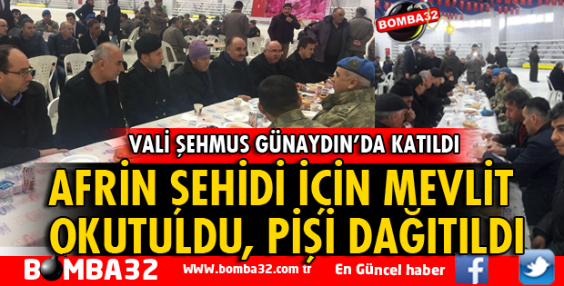 AFRİN ŞEHİDİ İÇİN MEVLİT OKUTULDU