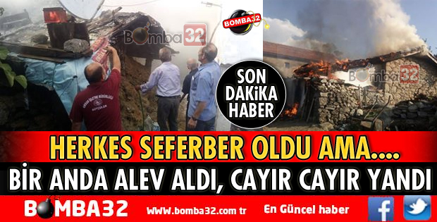 AHIRDA YANGIN ÇIKTI HAYVANLAR TELEF OLDU