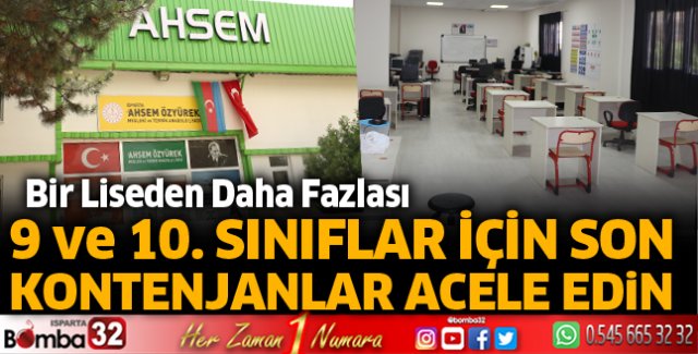 AHSEM'de 9 ve 10. sınıflar için son kontenjanlar  