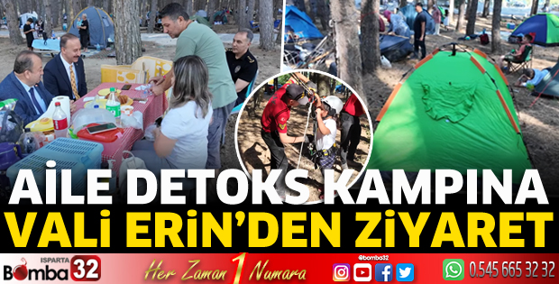 Aile doğa kampına Vali Erin'den ziyaret
