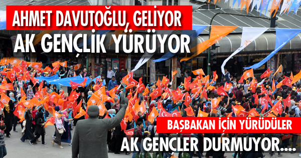 AK GENÇLİKTEN MİTİNG YÜRÜYÜŞÜ..