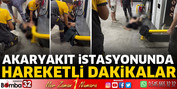 Akaryakıt istasyonunda hareketli dakikalar