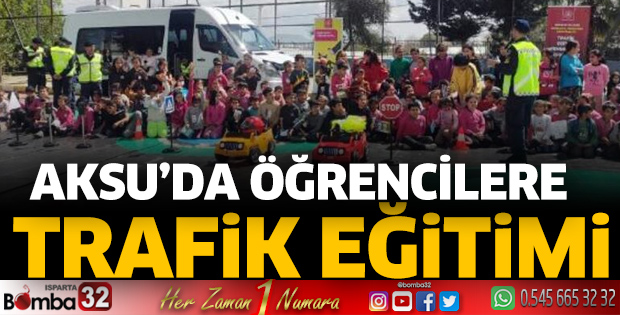 Aksu'da öğrencilere trafik eğitimi