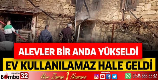 Alevler bir anda yükseldi ev kullanılamaz hale geldi