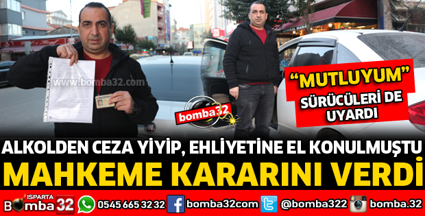 ALKOLDEN YAZILAN CEZAYI MAHKEMEDE İPTAL ETTİRDİ