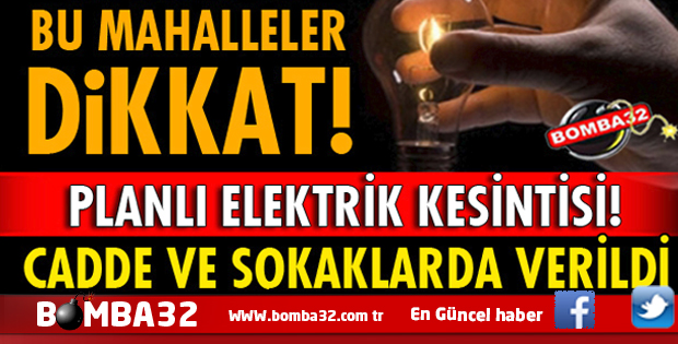 AMAN  DİKKAT  ISPARTA'DA ELEKTRİK KESİNTİSİ 