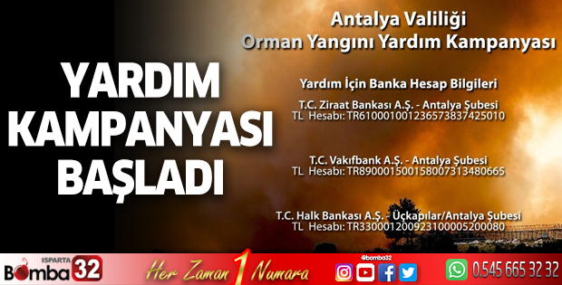 Antalya Valiliği Orman Yangını Yardım Kampanyası