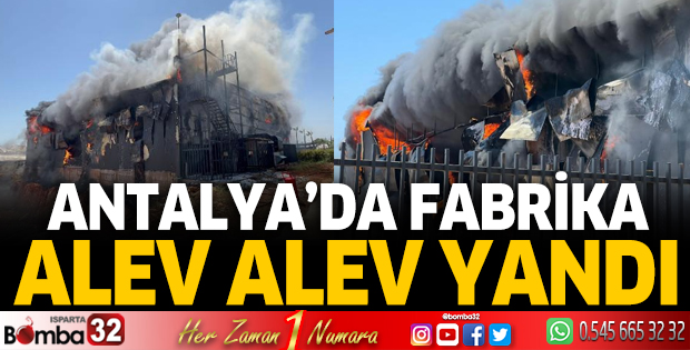 Antalya'da fabrika alev alev yandı
