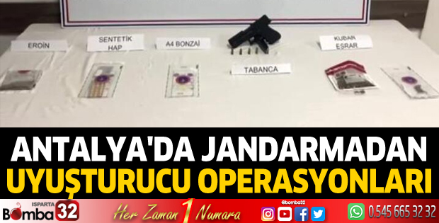 Antalya'da jandarmadan uyuşturucu operasyonları