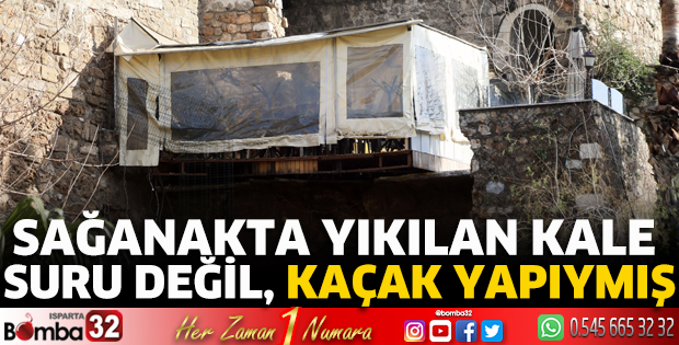 Antalya'da sağanakta yıkılan kale suru değil, kaçak yapıymış