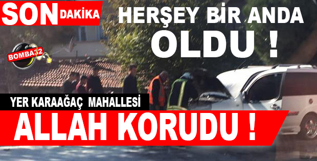 ARAÇ BİR ANDA ALEV ALDI