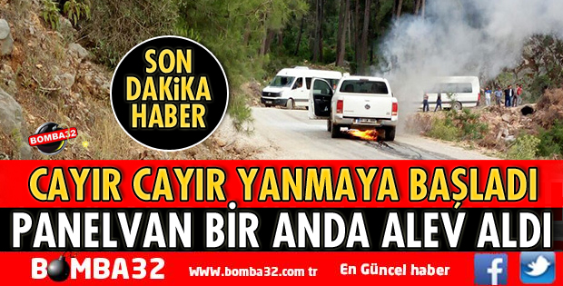ARAÇ SEYİR HALDE İKEN CAYIR CAYIR YANDI