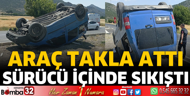 Araç takla attı