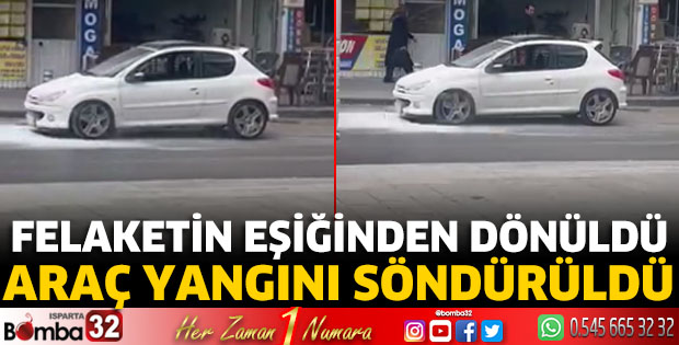 Araç yangını söndürüldü