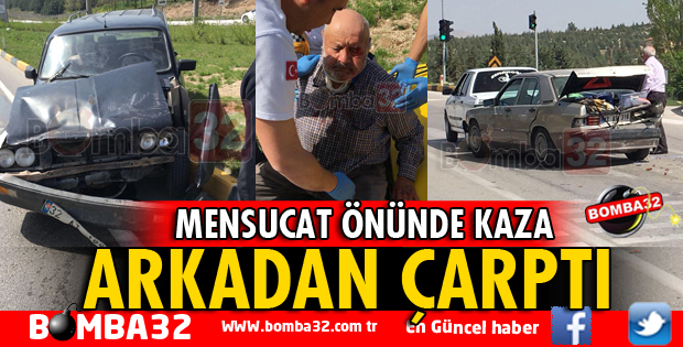 ARKADAN ÇARPAN OTOMOBİLİN SÜRÜCÜSÜ YARALANDI