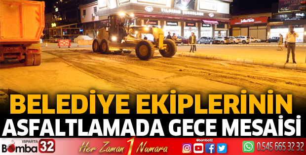 Asfaltlamada gece mesaisi