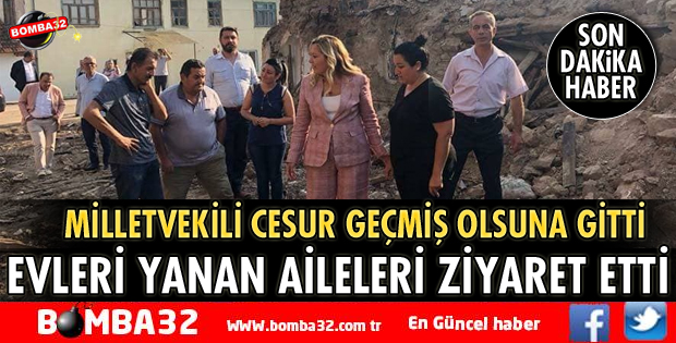 ATABEY’DE EVLERİ YANAN AİLELERİ ZİYARET ETTİ