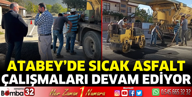 Atabey’de sıcak asfalt çalışmaları devam ediyor