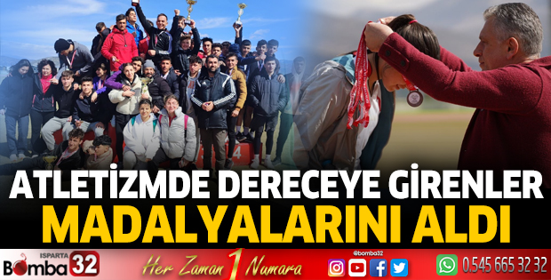 Atletizmde dereceye girenler madalyalarını aldı