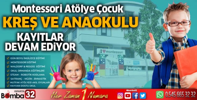 Atölye Çocuk Montessori Kreş ve Anaokulu'nda kayıtlar devam ediyor