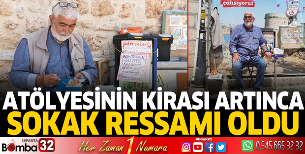 Atölyesinin kirası artınca, sokak ressamı oldu