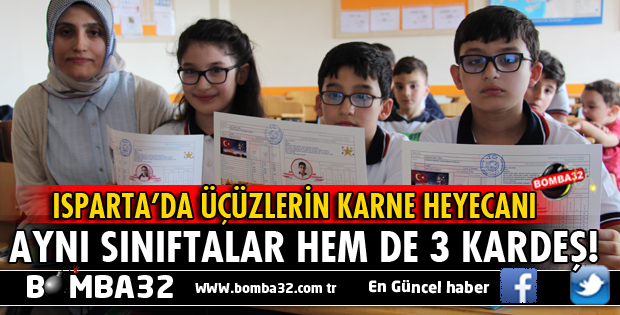 AYNI SINIFTAKİ ÜÇÜZLERİN KARNE HEYECANI!