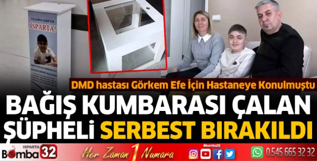 Bağış kumbarasını çalan şüpheli serbest kaldı