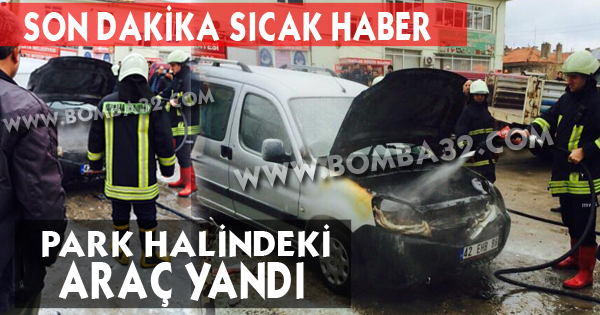 BAĞLAR MAHALLESİNDE PARK HALİNDEKİ ARAÇ YANDI