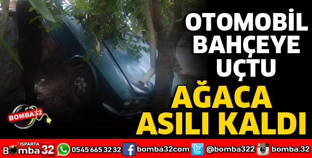 BAHÇEYE UÇAN OTOMOBİL AĞACA ASILI KADI