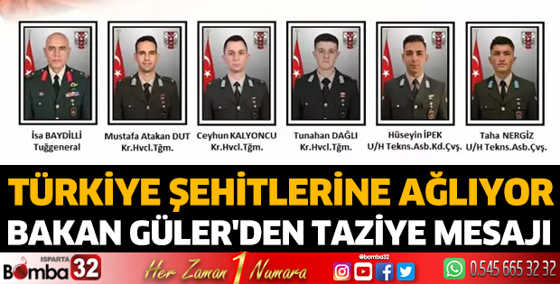 Bakan Güler'den taziye mesajı