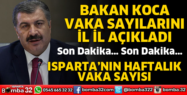 BAKAN KOCA İL İL AÇIKLADI