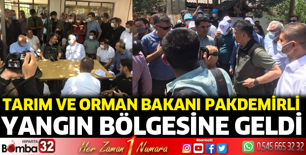 Bakan Pakdemirli yangın bölgesinde