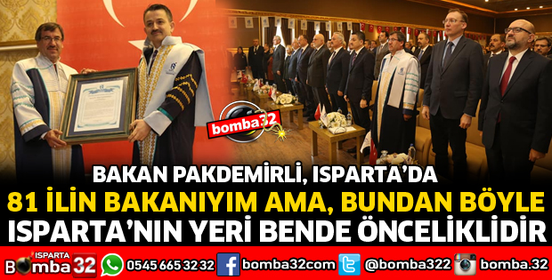 BAKAN PAKDEMİRLİ'YE FAHRİ DOKTORA PAYESİ VERİLDİ
