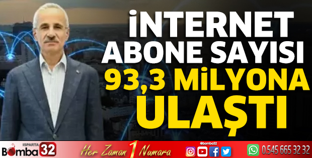 Bakan Uraloğlu: İnternet abone sayısı 93,3 milyona ulaştı