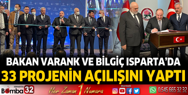 Bakan Varank ve Bilgiç, Isparta'da 33 projenin açılışını yaptı